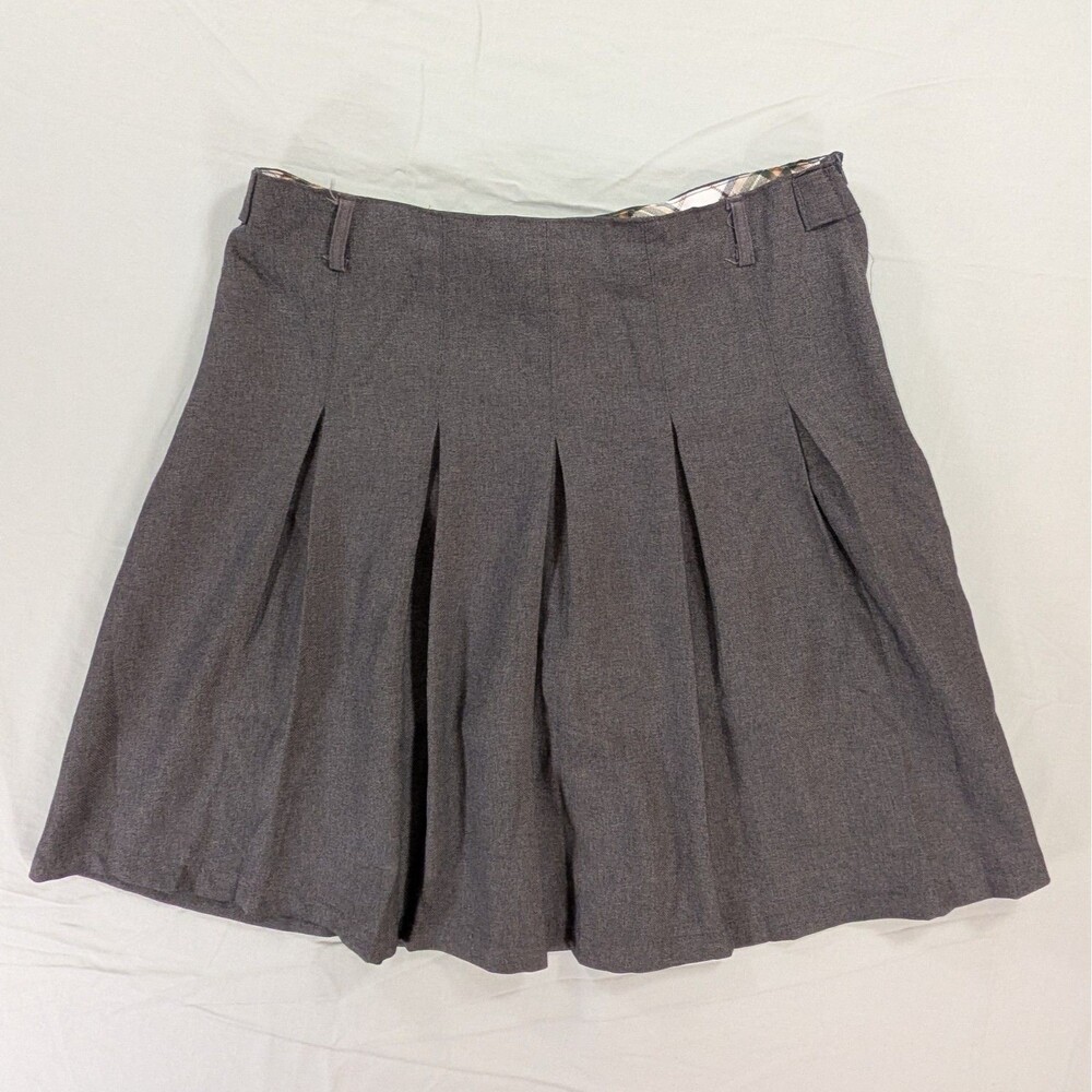 Eddie Bauer Girls Size 16.5 Gray Pleated Skirt Skort Scooter Uniform